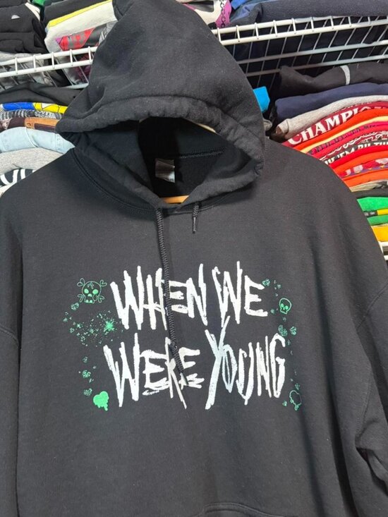 Gildan Other - When we were young music festival hoodie black double sided band names